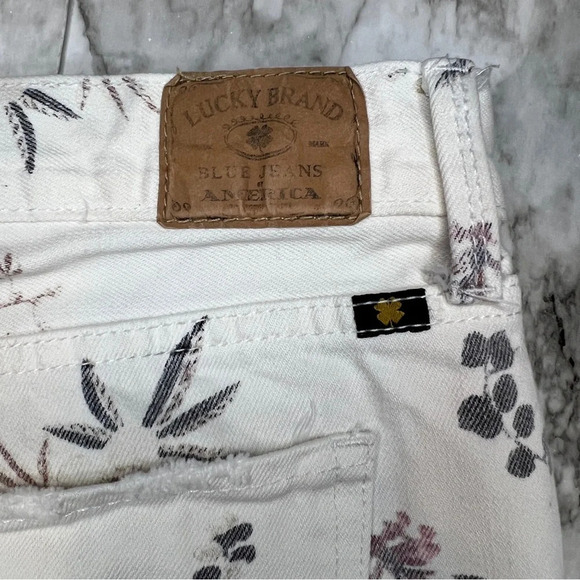 Lucky Brand White Botanical Print Denim Shorts, sz 14 - Picture 6 of 6